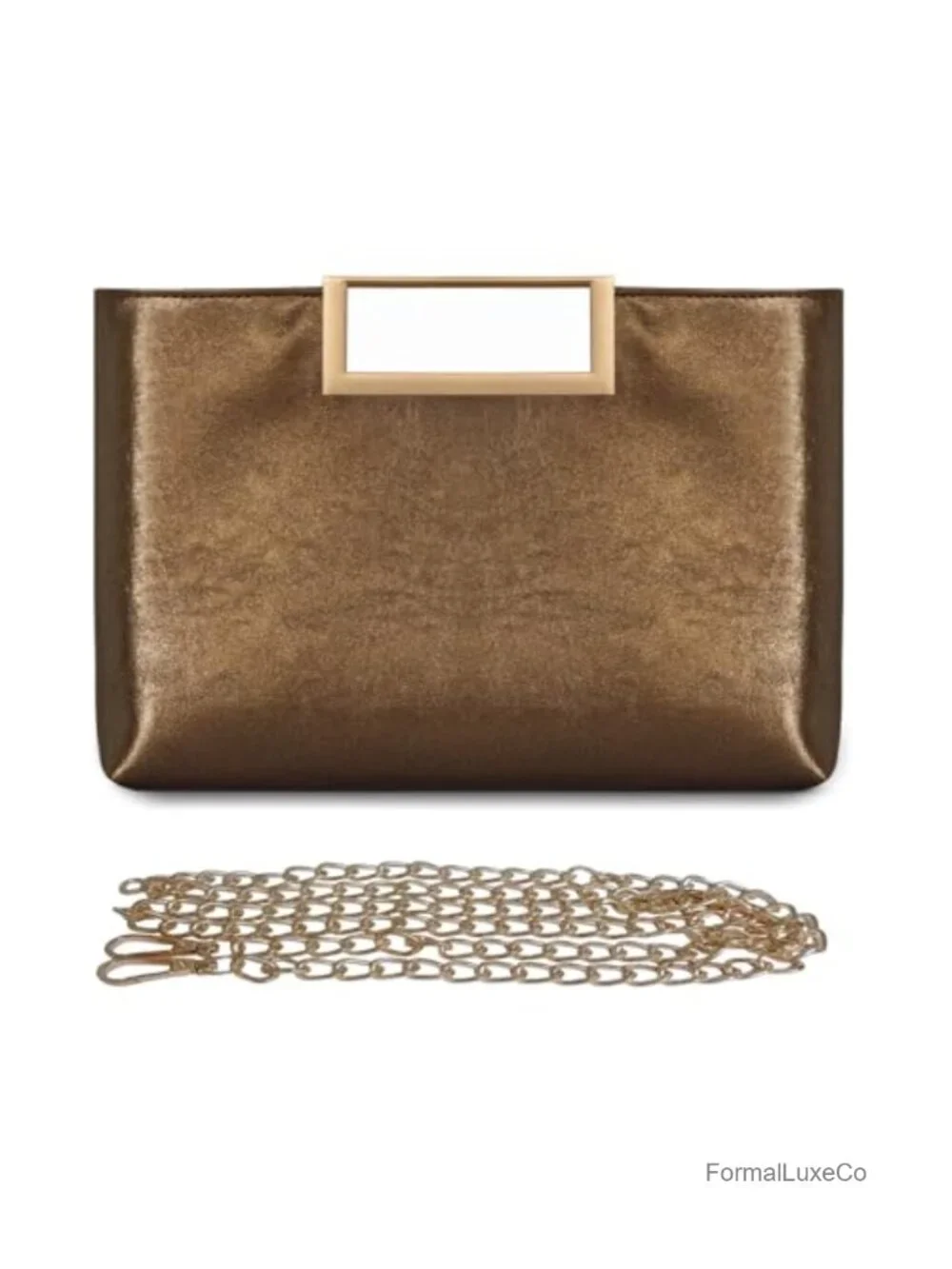 Shiny PU Leather Clutch Purse Chain Crossbody Handbag Oversize Women Party
